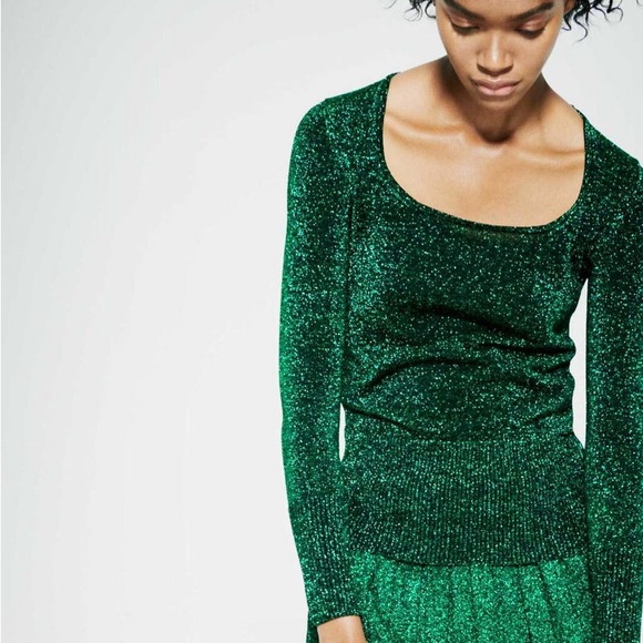 Chinti & Parker Green Lurex Sweater NWT - Picture 1 of 6